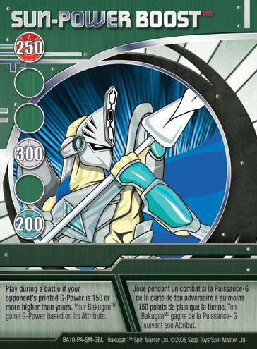 BA10 Sun Power Boost Bakugan Promo Card Set