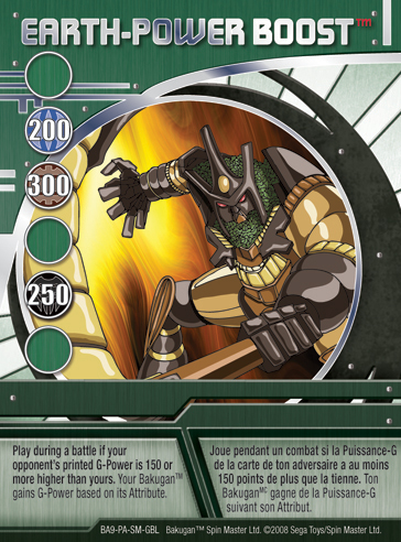 BA9 Earth Power Boost Bakugan Promo Card Set