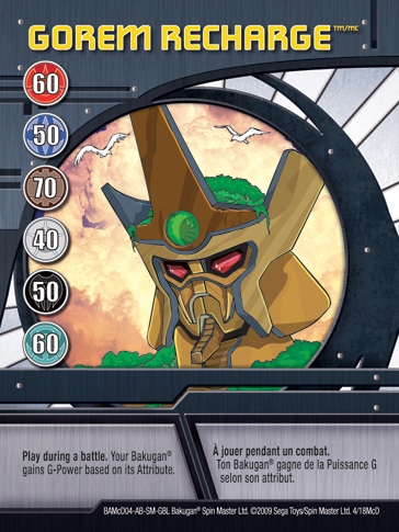 4McD Gorem Recharge Bakugan 1 18McD Promo Card Set