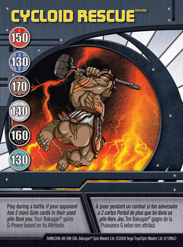 6McD Cycloid Rescue Bakugan 1 18McD Promo Card Set