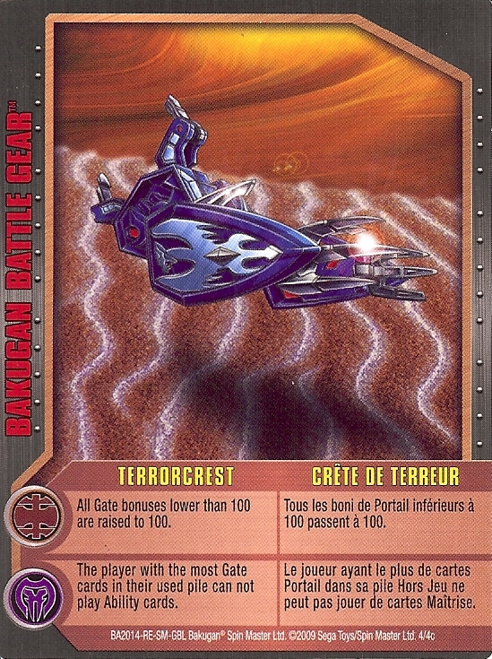 4c Terrorcrest Bakugan 1 4c Battle Gear Card Set