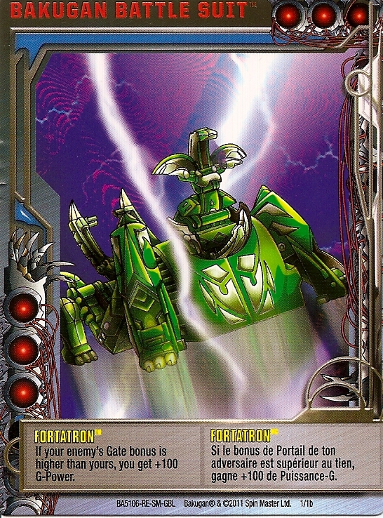 1 1b Fortatron Bakugan 1 1b Battle Suit Card Set