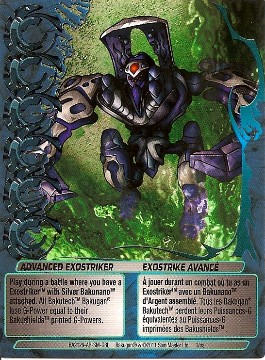 1 4a Advanced Exostriker Bakugan 1 4a Advanced Mechtogan Card Set