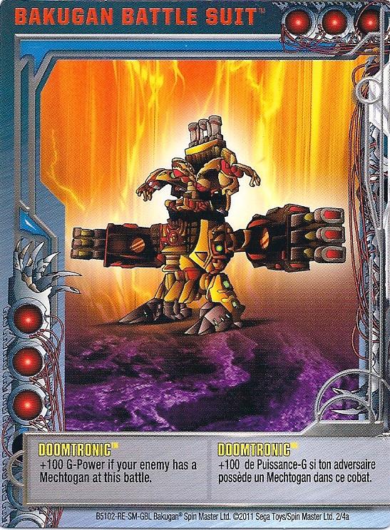 2 4a Doomtronic Bakugan 1 4a Battle Suit Card Set
