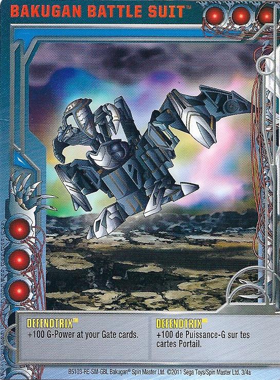 3 4a Defendtrix Bakugan 1 4a Battle Suit Card Set