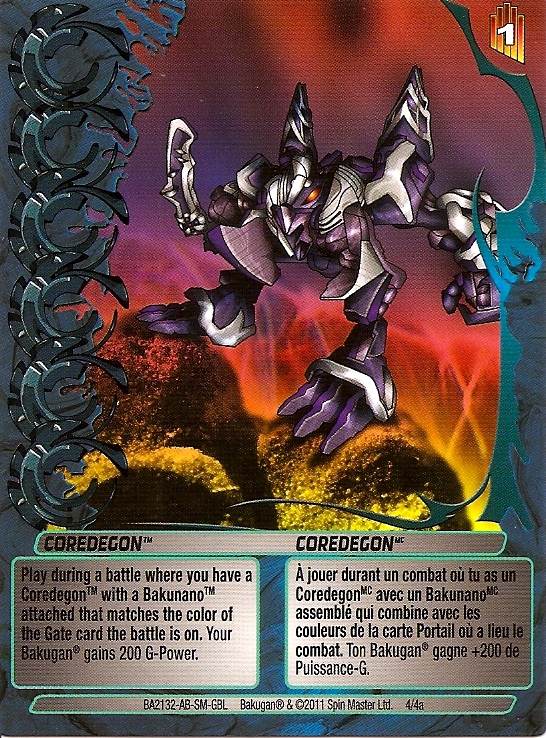 4 4a Coredegon Bakugan 1 4a Advanced Mechtogan Card Set